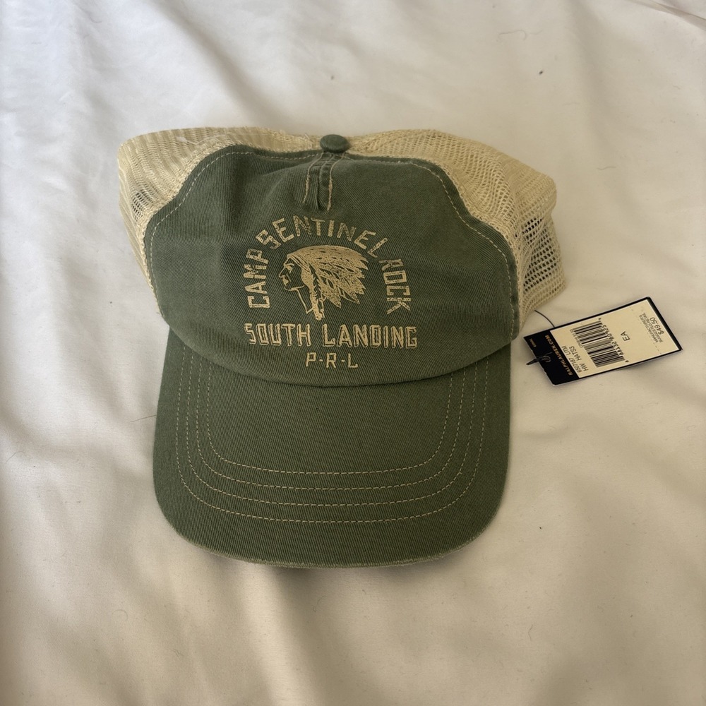 NWT Polo Ralph‎ Lauren Hat Cap Mens Indian Head Camp Sentinel Rock RARE